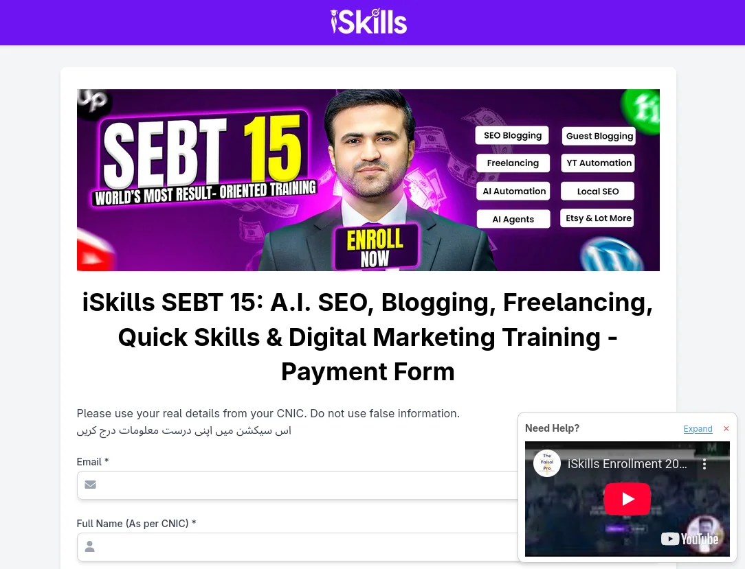 iSkills Enrollment and Payment Automation