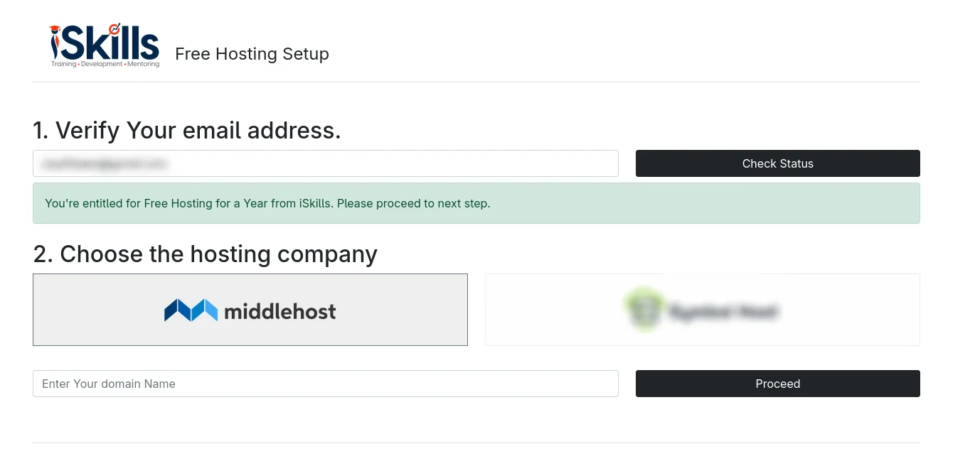 Legacy iSkills Student Hosting System