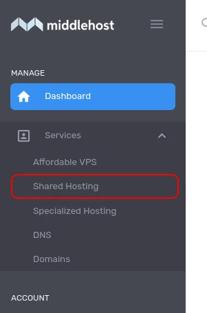 access cPanel from client area - step 1.png