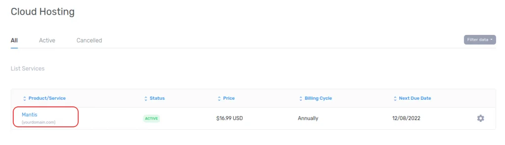access cPanel from client area - step 2.png
