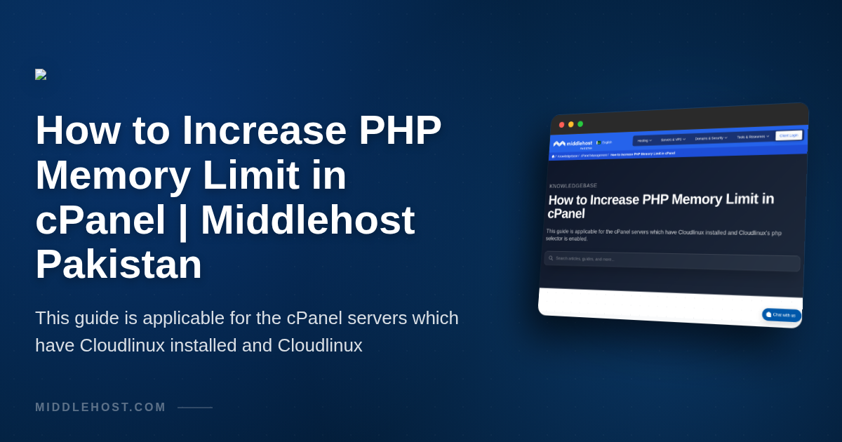 How to Increase PHP Memory Limit in cPanel | Middlehost Pakistan