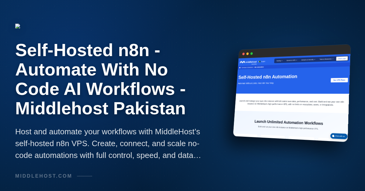 Self-hosted automation workflows on a local Pakistani VPS