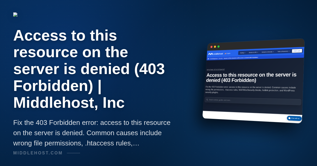 Access to this resource on the server is denied (403 Forbidden